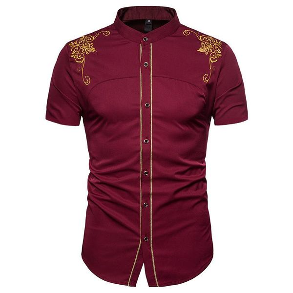 

мужские рубашки с принтом цветочные с коротким рукавом летние топы повседневная мужская одежда вышивка сплошной цвет, White;black