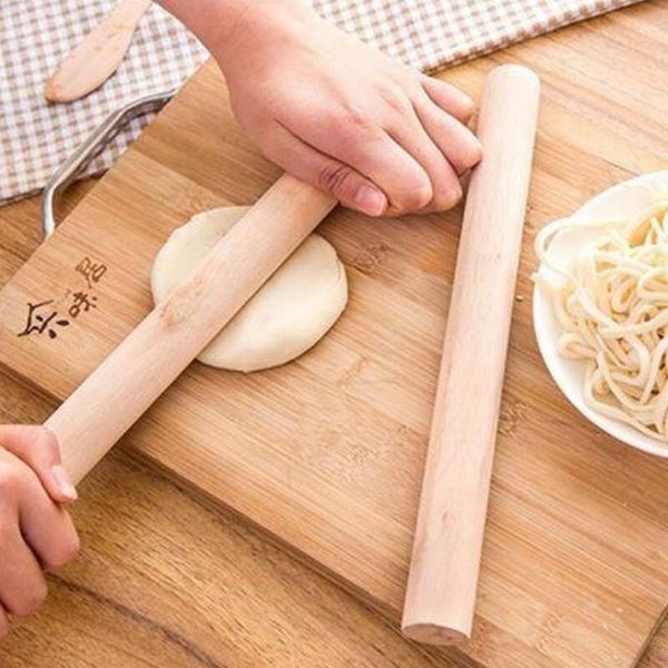 

natural wooden rolling pin fondant cake decoration kitchen tool durable non stick dough roller lx7419