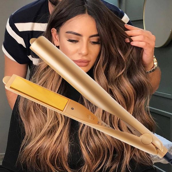 

hairdiva professional twist led hair straightener curler multi-styler curling straightening wand 2in1 twisted ceramic flat iron