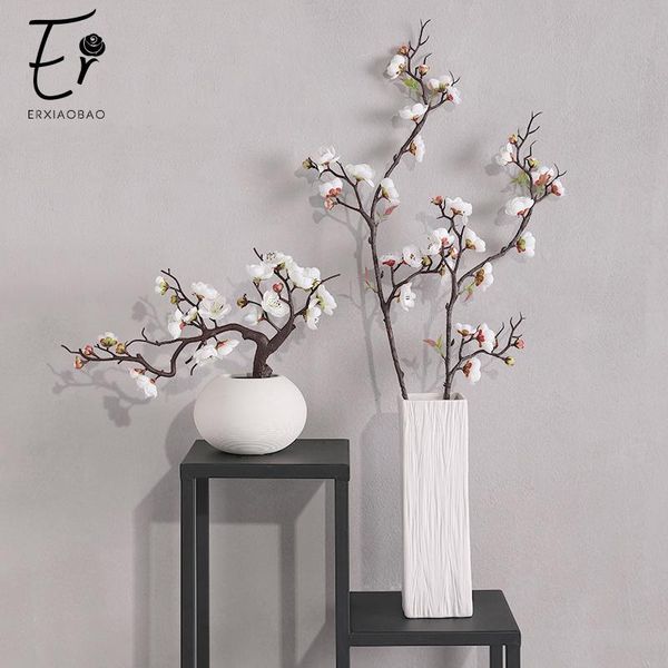 

erxiaobao pink white red wintersweet plum blossom artificial flowers fake cherry silk plants party wedding home decor