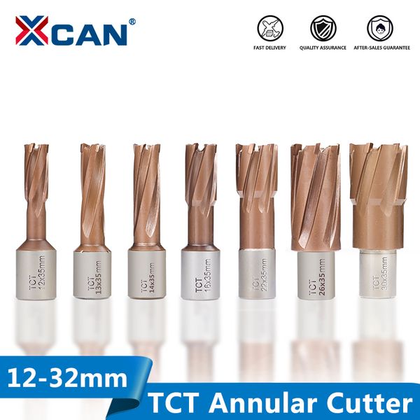 

xcan tct annular cutter with weldon shank 12-32mm ticn coated hollow drill bit metal core drill hole cutter