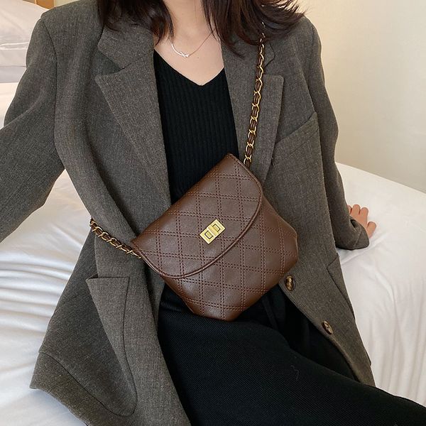 

чистая красная маленькая сумка текстура messenger bag ins super fire chain иностранная грудь женщина 2020 новое плечо