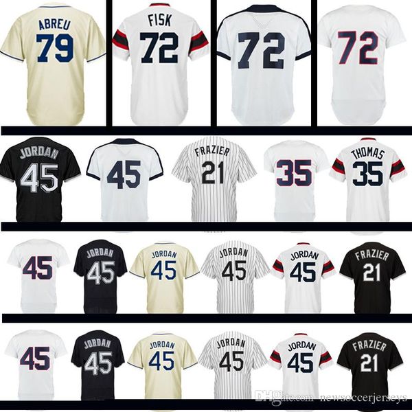 

Chicago 8 Bo Jackson 45 Michael 21 Todd Frazier 35 Frank Thomas 79 Jose Abreu 10 Yoan Moncada Jersey