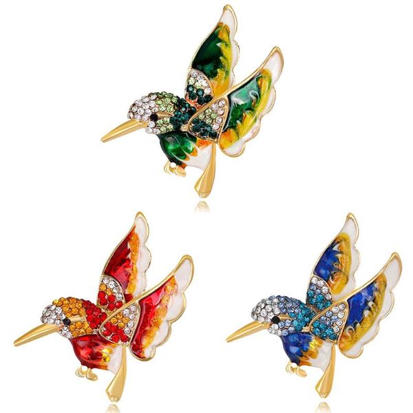 

colorful glaze flying birdie metal bird brooch pins dress jacket pin badge gift jewelry pins button gift, Gray