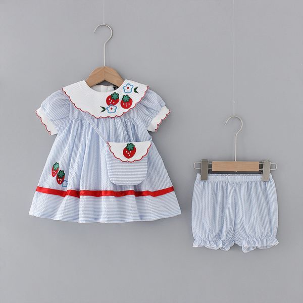 

newborn baby girls summer clothes sets stripe t-shirt shorts pants 2pcs kids suit for baby girls clothing sets outfits t200706, White