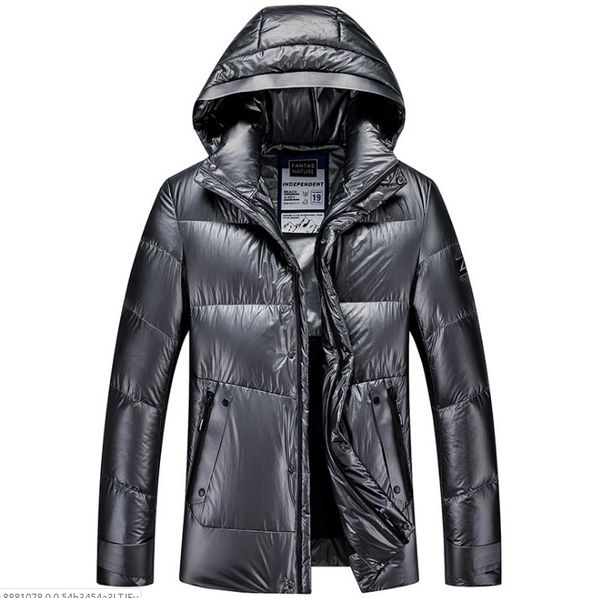 

мужская вниз зима новый дизайн толстая утка вниз пальто с капюшоном куртки 2 цвета пальто способа мужчины ветровки, Black