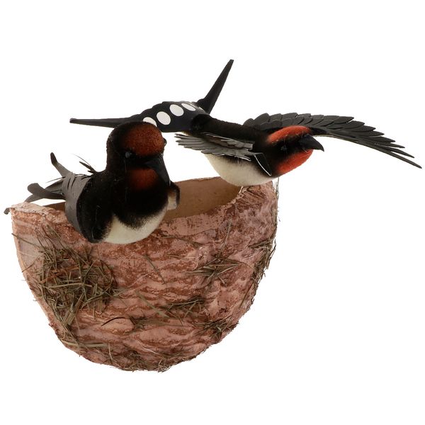 

straw artificial feather foam birds in nest with 2pcs/4pcs simulation birds