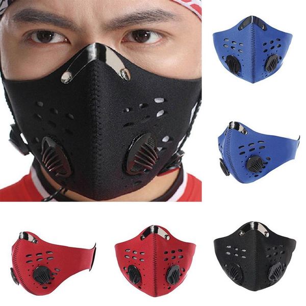 

activated carbon dust-proof cycling face mask men women anti-pollution training bicycle bike outdoor running mask face shield, Black