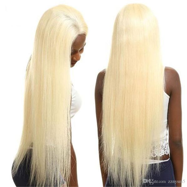 

13*4 straight hair wig 613 blond lace frontal human hair wigs remy brazilian wig with baby hair pre plucked lace wig, Black;brown