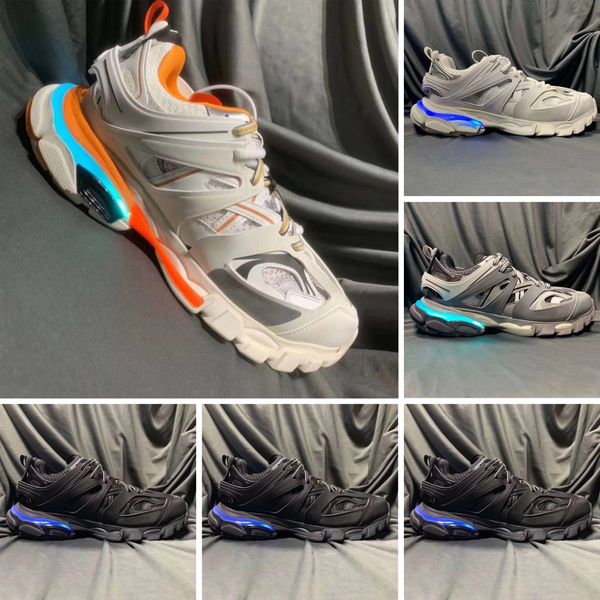 

2020s luminous track paris 3 s 3.0 grey orange yellow casual shoes platform sneakers tess s. gomma sneakers 35-45ing, Black