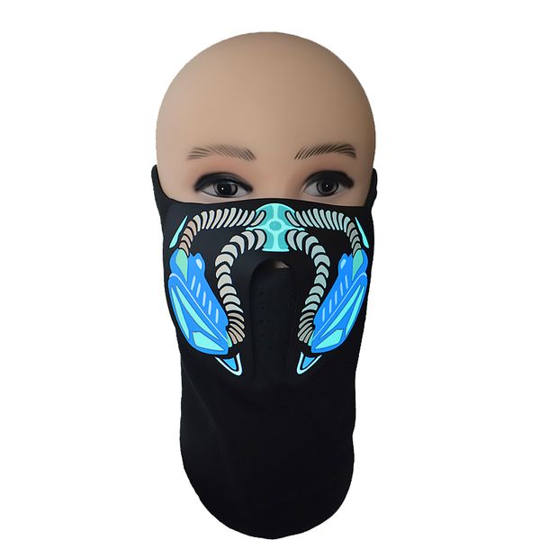 

scary mask el face mask cold light sound activated used for holiday masque halloween party bar