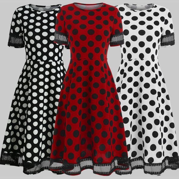 

hirigin harajuku fall 2018 new women vintage retro rockabilly pinup housewife party swing dot dress evening party dress, Black;gray