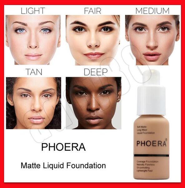 

Phoera face makeup full coverage foundation oft matte liquid makeup ba e natural oil controlling lightweight feel face make up concealer