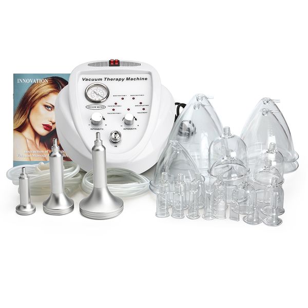 35 CUPS Körperformungsgeräte Vakuumtherapiepumpen Lymphdrainage Schlankheits-Brustvergrößerungsmaschine mit Po-Saugnapf