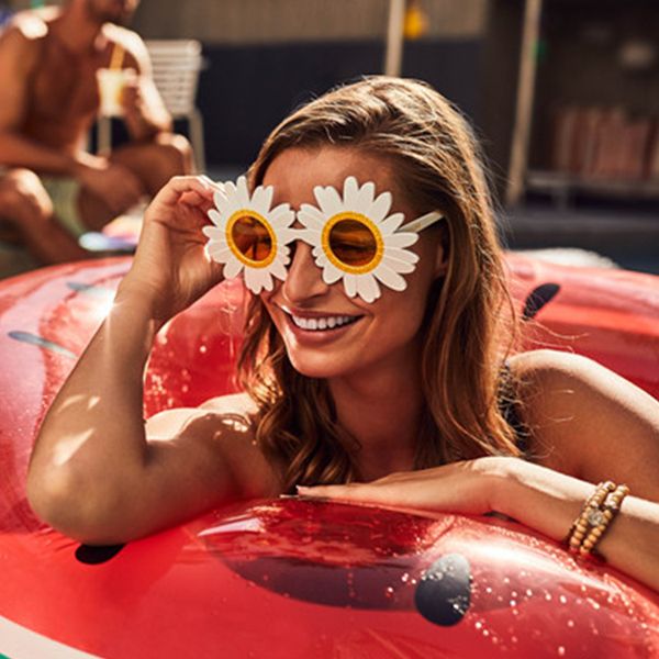 

white daisy flower costume glasses women wedding p booth props accessories night events party supplies decoration