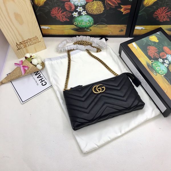 

2019 black grid real leather gold letter hardware women me age bag handbag houlder bag ize 22 13 3 5 cm 443447