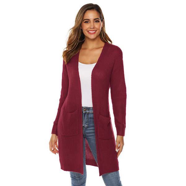 

women designer sweaters cardigans pocket casual style long sleeved v- neck coats womens fashion coats, Black;brown