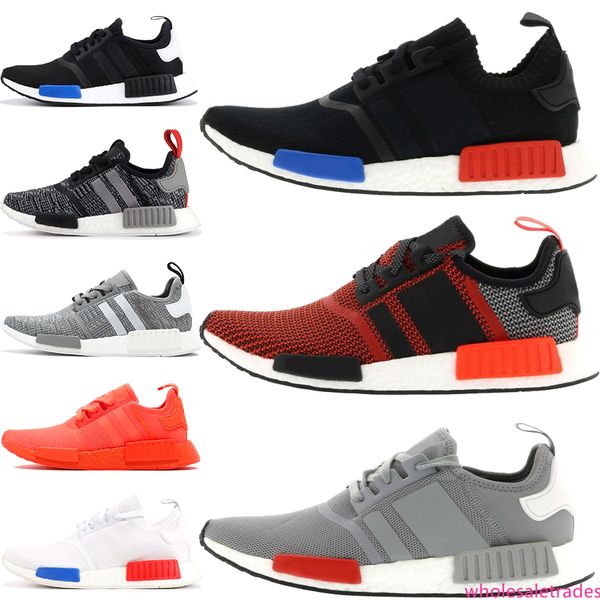 

nmd r1 core black lush red primeknit running shoes men women lush red light onix triple black white tactile green trainers sneakers