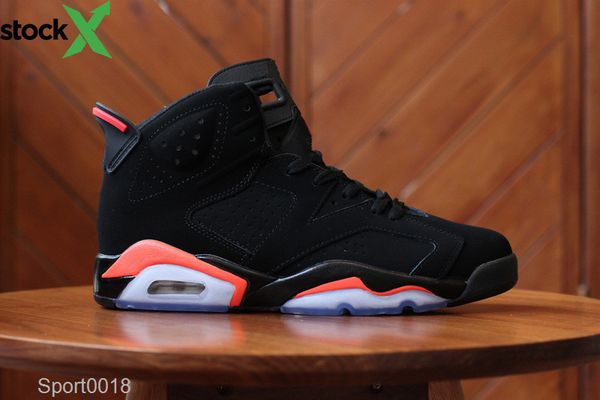 

wholesale 6 black infrared vi bred men basketball shoes women sports outdoor fashion trainers sneakers with box size 36-47
