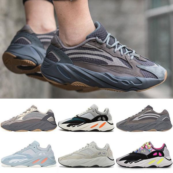 

kanye west geode wave runner mens trainers 700v2 running shoes cement inertia triple black white gum static 3m reflective athletic sports, White;red