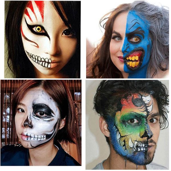 

face body paint pigment oil painting 12 colors make up tools for halloween party qq99