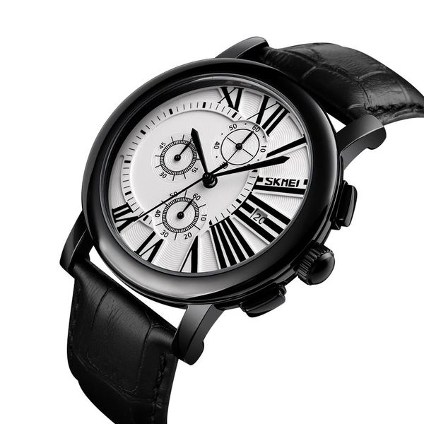 

skmei men's watch fashion men quartz watches satch date display quartz wristwatch mens bracelet relogio masculino reloj, Slivery;brown