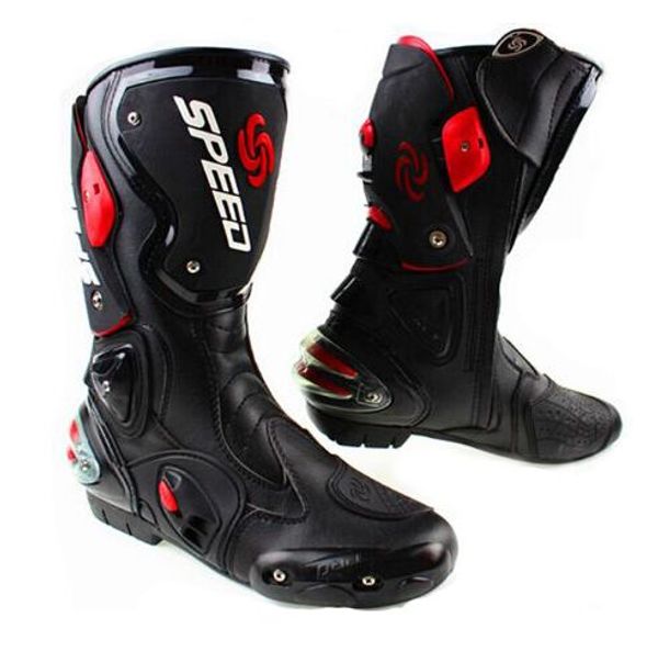 

motorcycle boots speed bikers moto racing motocross motorbike shoes off-road boots black/white/red size 40/41/42/43/44/45