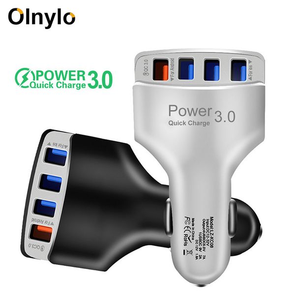 

4 usb qc 3.0 car charger quick charge 3.0 phone charger car fast charging 4 ports usb car portable chargers for iphone