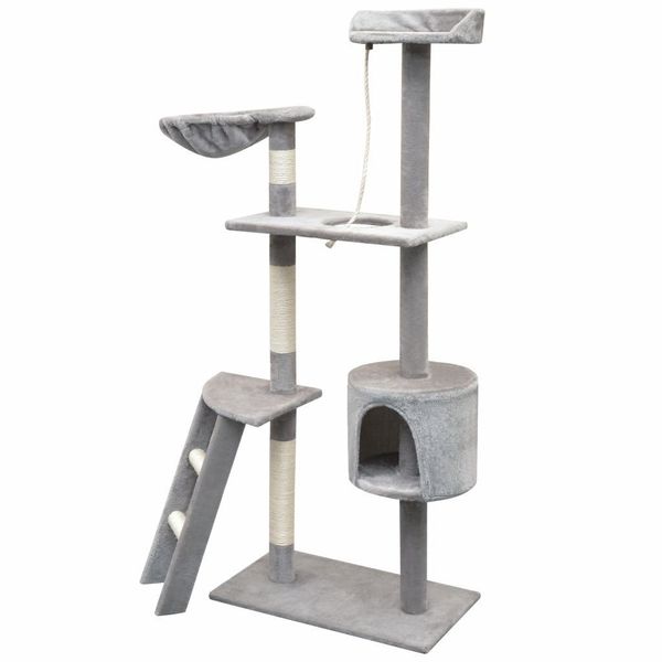 

cat tree with sisal scratching posts 150 cm grey other bird supplies