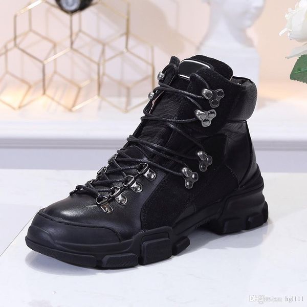 

martin boots women's new winter wild tie british fashion women's shoes leather high help plus velvet warm platform shoes sneakers