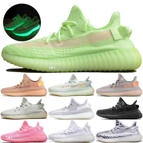 

kanye west clay v2 static reflective gid glow in the dark mens running shoes hyperspace true form women sports designer sneakers trainers