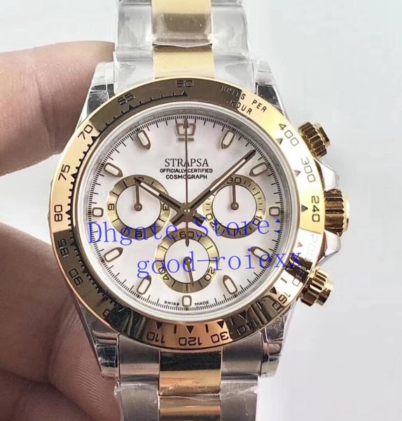 

Luxury men 039 watche men chronograph watch automatic cal 4130 movement teel gold 116503 men eta co mograph 116523 port jh wri twatch, Slivery;brown