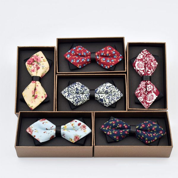 

bow tie fashion korean version men's cotton print british bow tie, Blue;purple