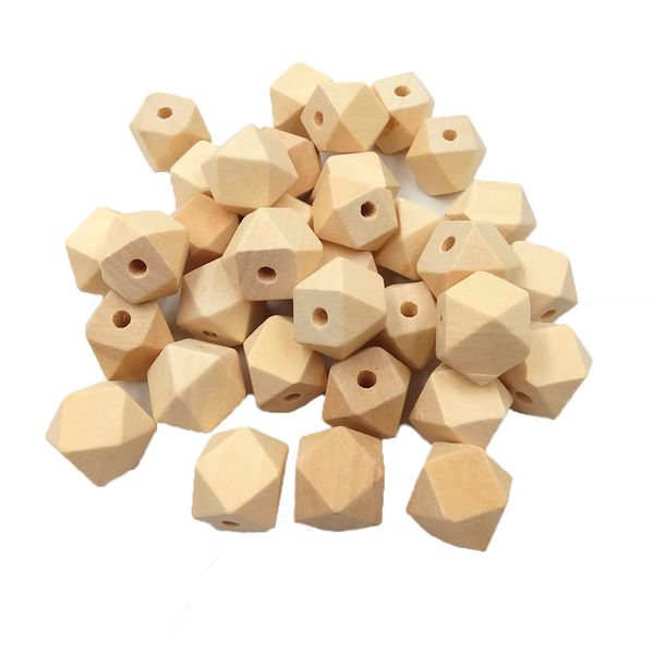 

100pcs 18mm wood beads jewelry necklace natural geometric nature nipple chain bracelet silicone baby teether silicone beads