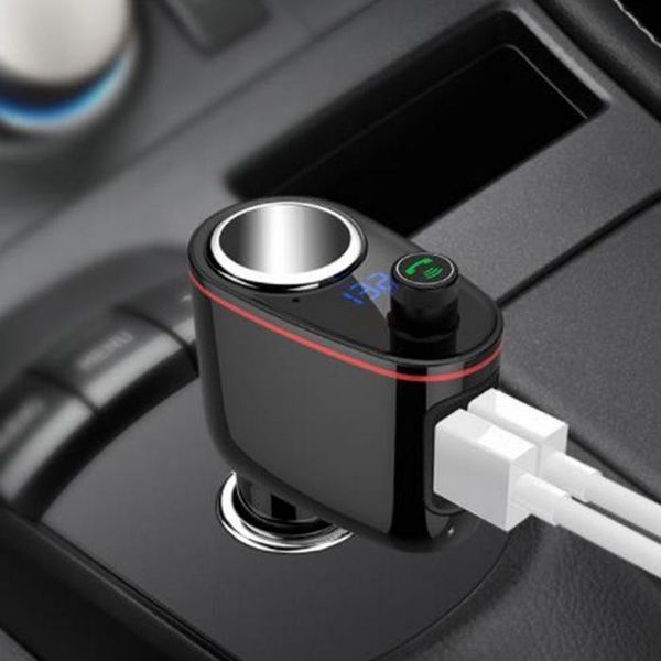 

bluetooth car fm transmitter wireless radio adapter dual usb 3.4a charging lcd digital display music format mp3/wma/wav/flac