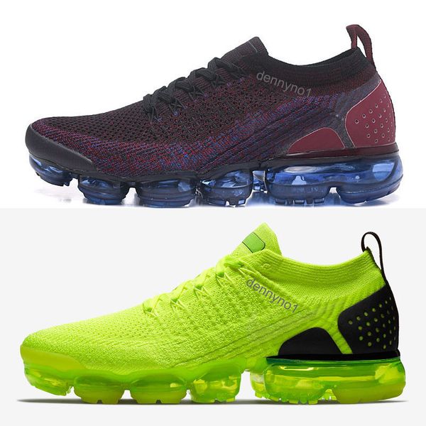 

Brand New knit 2.0 Team Red And Game Royal Mens Running Shoes bubbles Youth Sneakers Man Trainers Athletic Sport Bright Volt Shoes for Men