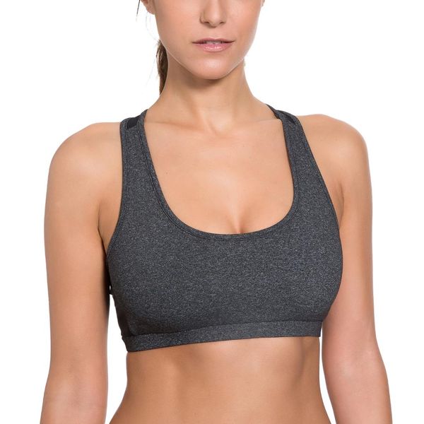 

women's soft om fitness racerback seamless yoga sports bra, White;black