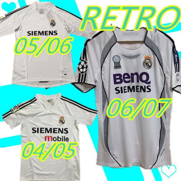 

retro real madrid 06 07 soccer jersey vintage 2005 2006 football shirt cannavaro marcelo higuain camiseta 7 raul 9 ronaldo, Black