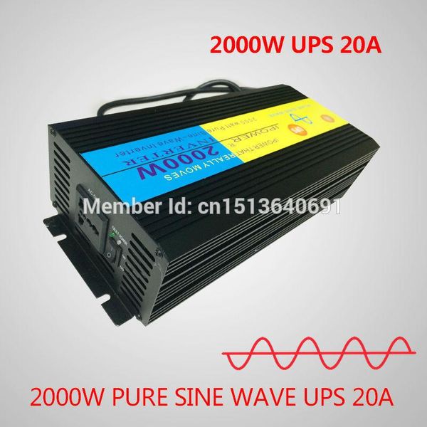Freeshipping onda sinusoidale pura 2000 W 4000 W (picco) da 24 V a 220 V 230 V 240 V Power Inverter + caricabatterie UPS, ricarica silenziosa e veloce