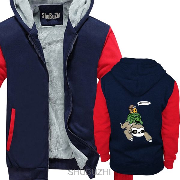 

sloth turtle and snail piggyback funny popular tagless jacket winter hoodie men customized your letter hoodies sbz4352, Black
