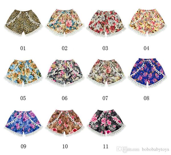 

11 styles baby hairball tassel shorts fashion leopard print underpants designed for 2-10t midsized children kid girls, Blue