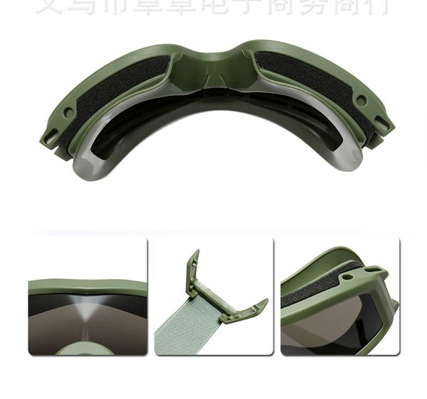 

военный airsoft tactical очки защитные очки army combat очки anti-fog ветрозащитный тактические очки с 3 объектива
