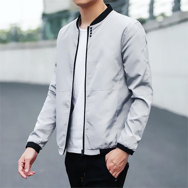 

2019 spring and autumn casual solid color slim fashion baseball jacket men's jacket brand clothing men's street coat m-4xl, Black;brown