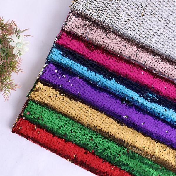 

130x50cm reversible mermaid fish scale sequin fabric green/rose gold sequin paillette fabric for dresses/bikini/cushion cover, Black;white