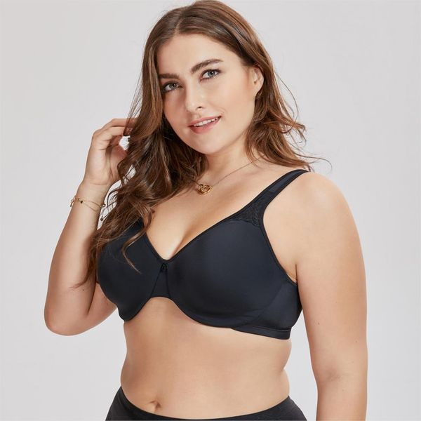 

женский гладкий полный рисунок на косточках бесшовные бюстгальтер минимизатор плюс размер, Red;black