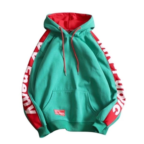 

пэчворк печатных флис толстовки хип-хоп повседневная пуловер с капюшоном кофты уличная мужская мода одежда новый размер s-2xl, Black