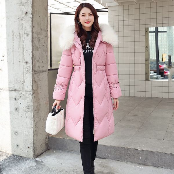 

parka women 2019 winter warm jacket women coat hooded outwear female parka thick cotton padded lining winter female basic coats, Black