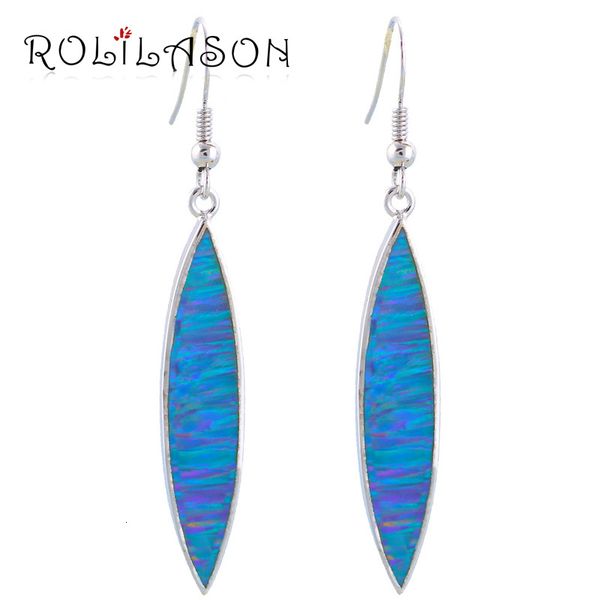 

selling simple design blue fire opal silver stamped fashion jewelry dangle earrings fine jewelry oe217