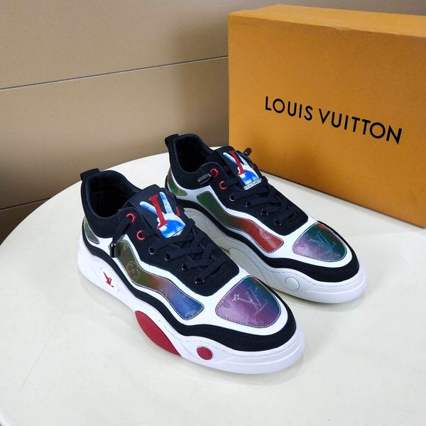 

2020 chain reaction luxury sneakers men's sports fashion casual shoes coach lightweight embossed soles casual basketball sneakers, Black