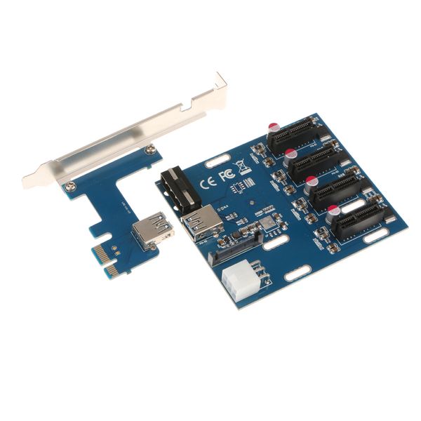 

pci-e pci express 1x для 4x pci-e 4 порта коммутатор riser card адаптер для btc